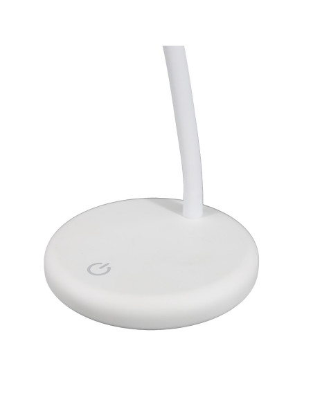 400188805,Lampa unilux led lou portabila pentru birou, design compact cu brat flexibil, comutator tactil, Alba