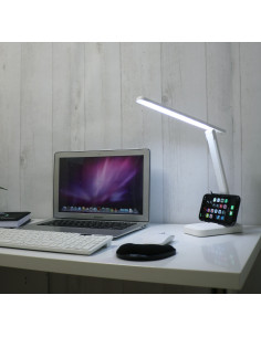 400188497,Lampa unilux led kapa portabila pentru birou, design modern si practic, baterie incorporata, cablu usb inclus, Alba 2