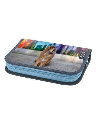 400198286,Penar echipat Herlitz cu 1 clapa, 26 piese, 13.5 x 19.5 x 3.5 cm, motiv Phantom Blue