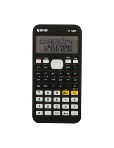 Calculator științific Eleven SR-135N, 12 digiți, 75.5 x 148 x 13 mm, Negru 