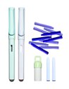 Set 2 stilouri cu cerneala termosensibila 218 + Rezerve, Pastel, Verde/Bleu