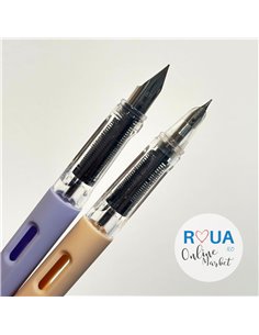 Set 2 stilouri cu cerneala termosensibila 219 + Rezerve, Pastel, Mov/Bej 2