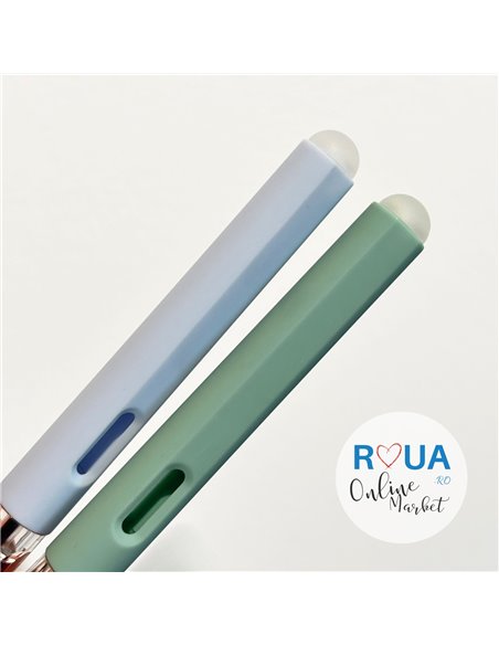 Set 2 stilouri cu cerneala termosensibila 218 + Rezerve, Pastel, Verde/Bleu