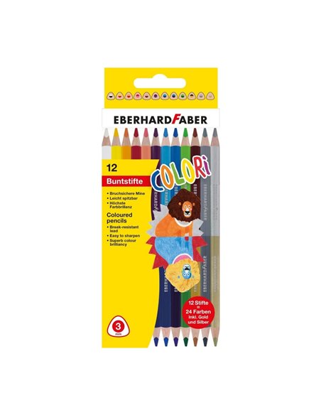 Creioane colorate bicolore 12*2 eberhard faber