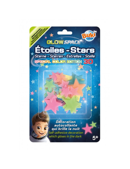 Decoratiuni de perete fosforescente Buki France, Stele 3D multicolore