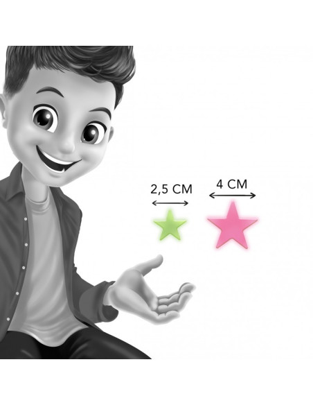 Decoratiuni de perete fosforescente Buki France, Stele 3D multicolore