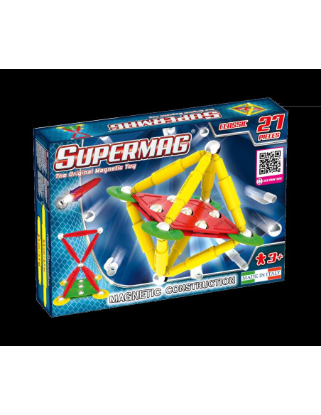 Set de constructie magnetic Supermag Classic, 27 piese
