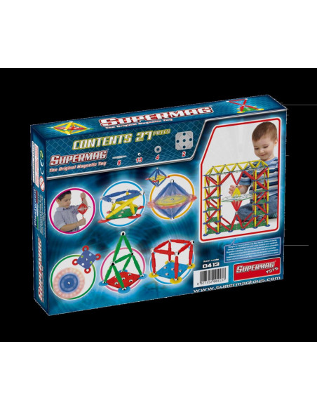 Set de constructie magnetic Supermag Classic, 27 piese