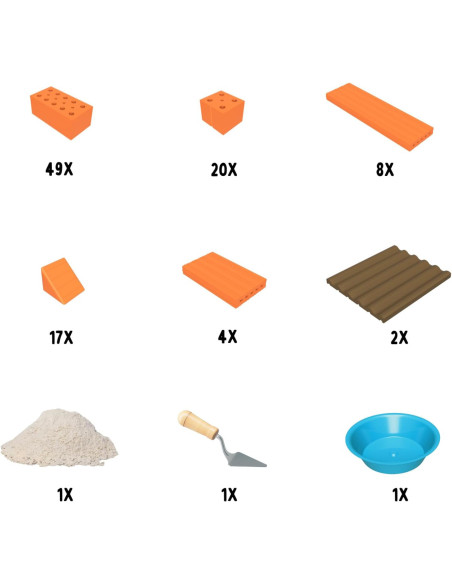 Set Sortiment de Caramizi cu mortar si accesorii