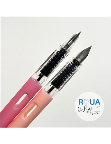 Set 2 stilouri cu cerneala termosensibila + Rezerve, Bunny peach