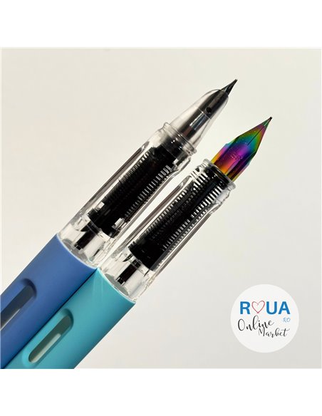 Set 2 stilouri cu cerneala termosensibila + Rezerve, Albastru/Verde