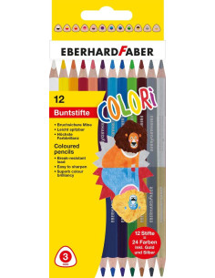 EF514811,Set 12 x Creioane colorate bicolore Eberhard Faber EF514811, 24 culori