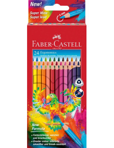 FC116544,Creioane colorate triunghiulare ergonomics Faber-Castell FC116544, 24 culori