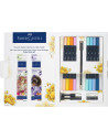 FC164701,Set romantic Manga No.1 Faber-Castell FC164701, 8 bucati sketch markere goldfaber + 2 pitt artist pen + creion grafit