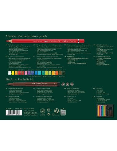 FC217552,Set cadou 17 creioane colorate Albrecht Durer + 3 pitt artist pen + pensula Faber-Castell FC217552