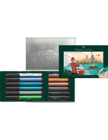 FC267135,Cutie 12 markere pitt artist pen cities new york Faber-Castell FC267135, 12 culori