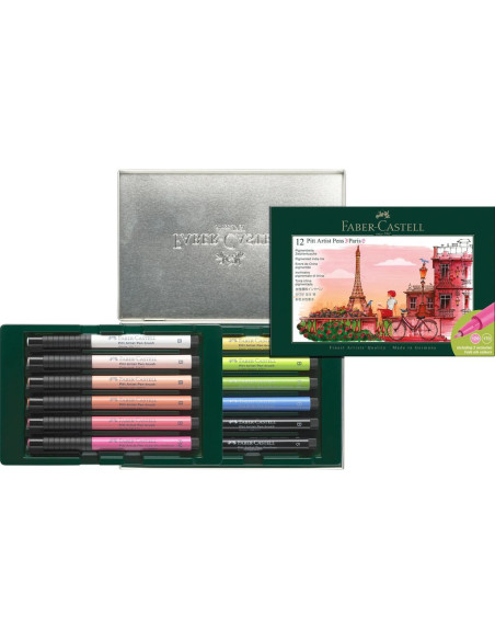 FC267136,Cutie 12 markere pitt artist pen cities paris Faber-Castell FC267136, 12 culori