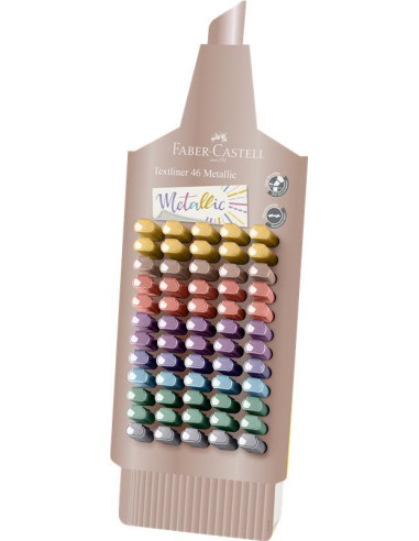 FC254677,Display 60 bucati textmarker metalizat pen shape 1546 Faber-Castell FC254677