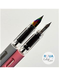 Set 2 stilouri cu cerneala termosensibila + Rezerve, Roz/Gri 2