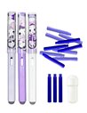 Set 3 stilouri cu cerneala termosensibila + Rezerve, Girl, Alb/Mov