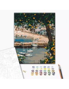 P4275,Set pictura pe numere 40x50cm, Brushme - Un golf pitoresc - pensule, culori, BS53780