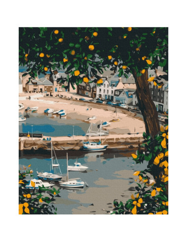 P4275,Set pictura pe numere 40x50cm, Brushme - Un golf pitoresc - pensule, culori, BS53780