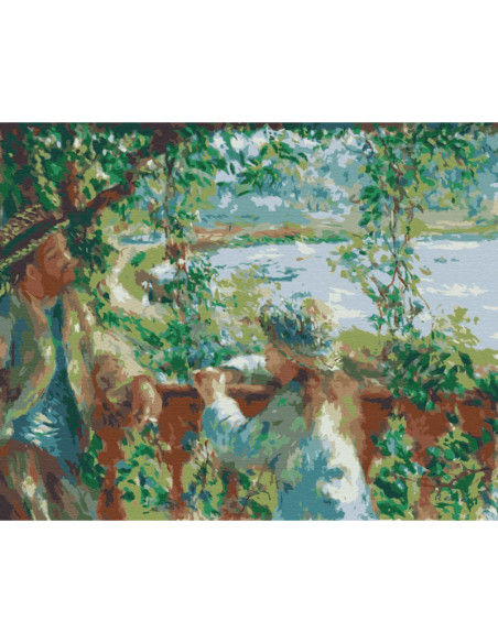 P4289,Set pictura pe numere 40x50cm, Brushme - Conversatie langa lac - pensule, culori, BS51430