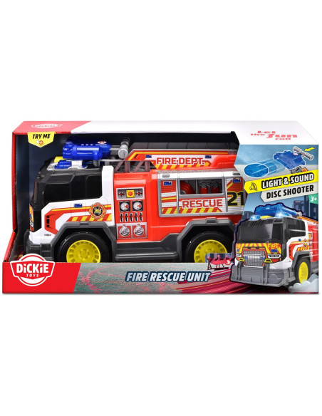 S203306020,Masina de pompieri Dickie Toys Fire Rescue Unit 30 cm cu lumini si sunete
