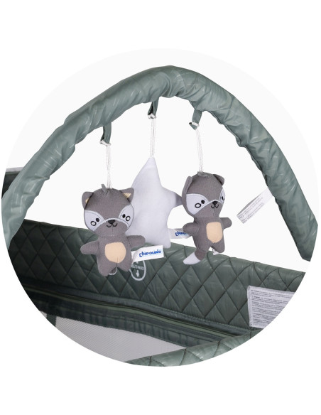 KOSILU253BA,Patut pliabil cu saltea de infasat Chipolino Luna basil