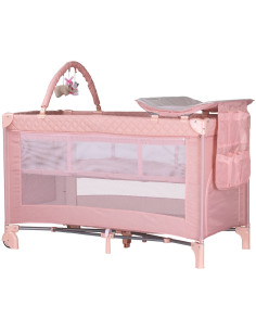 KOSILU254PM,Patut pliabil cu saltea de infasat Chipolino Luna pink marshmallow
