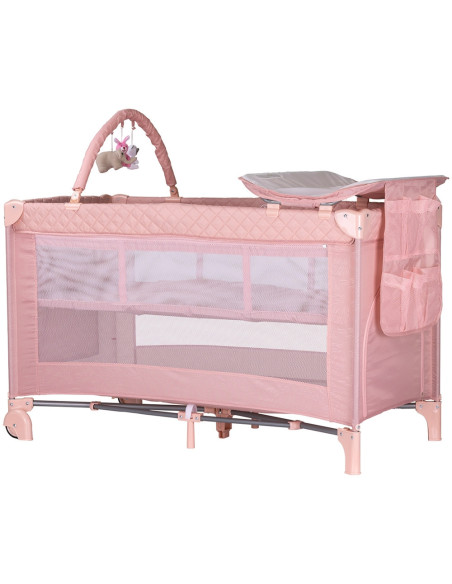 KOSILU254PM,Patut pliabil cu saltea de infasat Chipolino Luna pink marshmallow