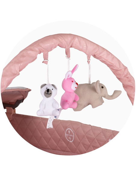 KOSILU254PM,Patut pliabil cu saltea de infasat Chipolino Luna pink marshmallow