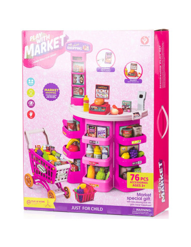 DIPK002416SK,Set jucarie Chipolino Supermarket 78 cm cu lumini, sunete si 76 accesorii