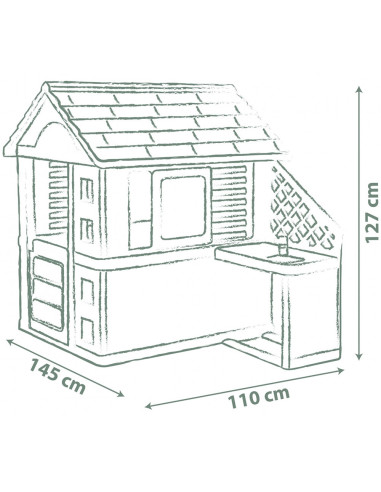 S7600810739,Casuta pentru copii Smoby Life Nature cu bucatarie