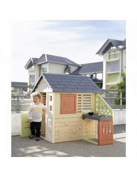 S7600810739,Casuta pentru copii Smoby Life Nature cu bucatarie