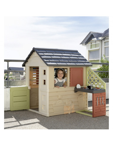S7600810739,Casuta pentru copii Smoby Life Nature cu bucatarie