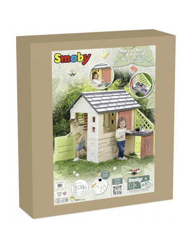 S7600810739,Casuta pentru copii Smoby Life Nature cu bucatarie