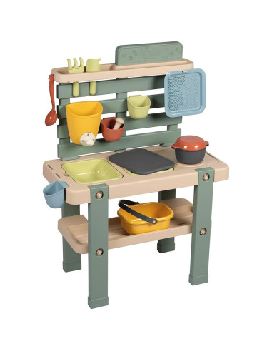S7600840208,Bucatarie Smoby Mud Kitchen cu 15 accesorii