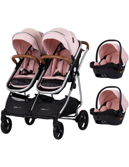 ST-KBDS02506PM,Carucior gemeni Chipolino Duo Smart 3 in 1 pink marshmallow