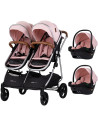 ST-KBDS02506PM,Carucior gemeni Chipolino Duo Smart 3 in 1 pink marshmallow