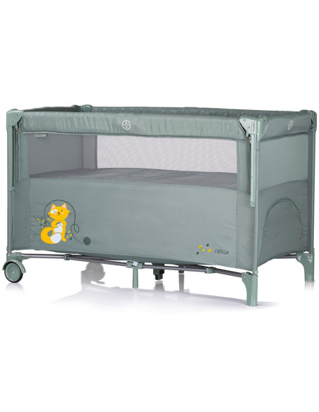 KOSIRE259BA,Patut pliabil Chipolino Relax basil cu laterala culisanta