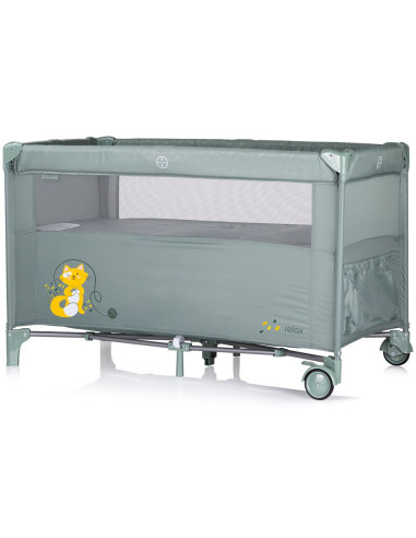 KOSIRE259BA,Patut pliabil Chipolino Relax basil cu laterala culisanta