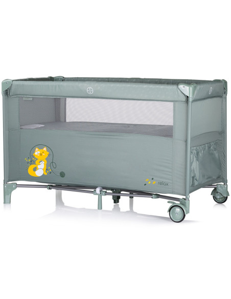 KOSIRE259BA,Patut pliabil Chipolino Relax basil cu laterala culisanta