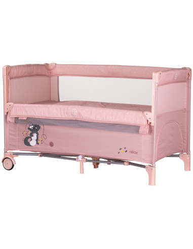 KOSIRE259PM,Patut pliabil Chipolino Relax pink marshmallow cu laterala culisanta