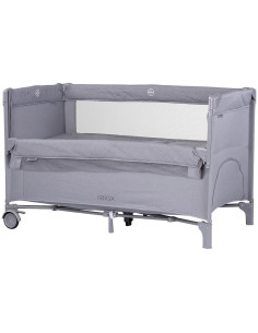 Patut pliabil Chipolino Relax cloud linen cu laterala culisanta