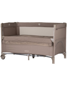 Patut pliabil Chipolino Relax tiramisu linen cu laterala culisanta