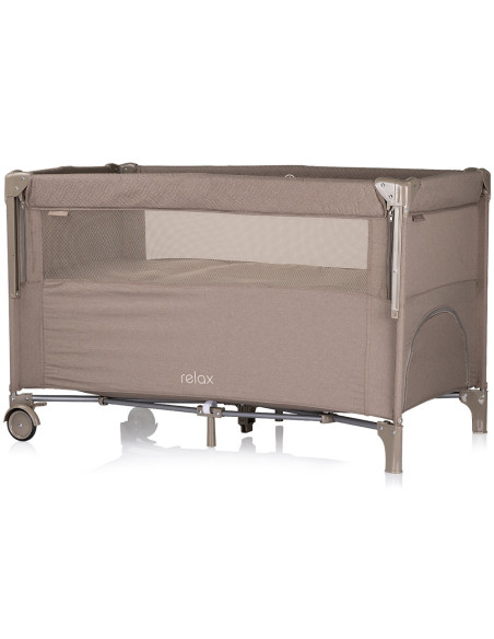 KOSIRE253TR,Patut pliabil Chipolino Relax tiramisu linen cu laterala culisanta