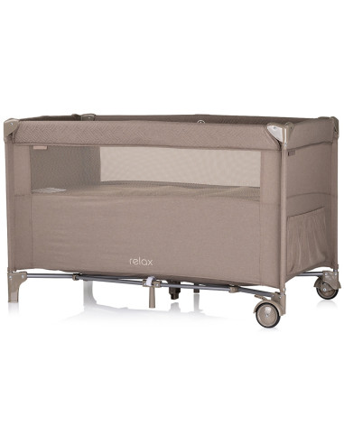 KOSIRE253TR,Patut pliabil Chipolino Relax tiramisu linen cu laterala culisanta