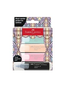 Set 4 x Textmarker pastel editie speciala Glassy Faber-Castell FC254694, 4 culori