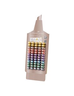 Display 60 bucati textmarker metalizat pen shape 1546 Faber-Castell FC254677